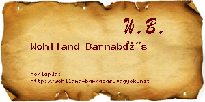 Wohlland Barnabás névjegykártya